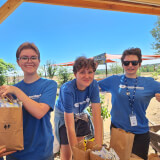 Teens sorting seeds